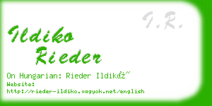 ildiko rieder business card